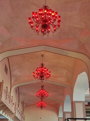 Chandelier decoration on the roof
