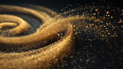 Artistic formation of metallic dust in slowmotion air swirl