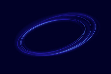 Blue neon ring. Glowing circle. Glow effect. Round light frame. abstract light lines of movement and speedAbstract light lines of movement and speed. light blue ellipse