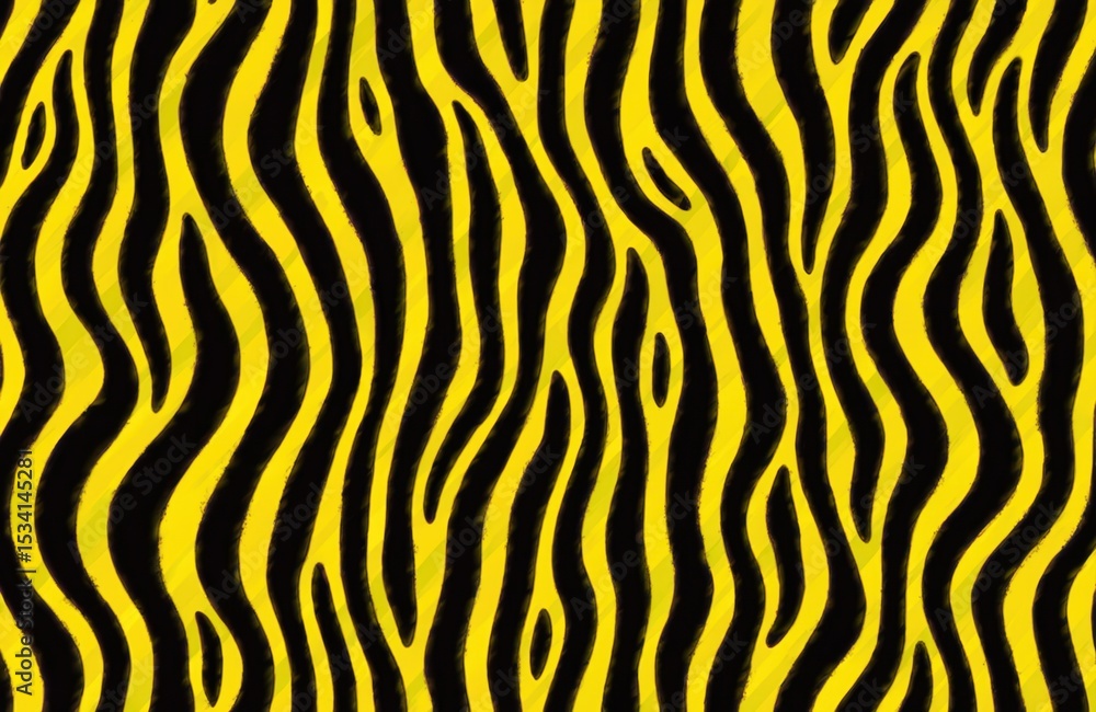 Fototapete abstract zebra pattern with yellow and black stripes. repeating background for textiles, wallpaper. 
