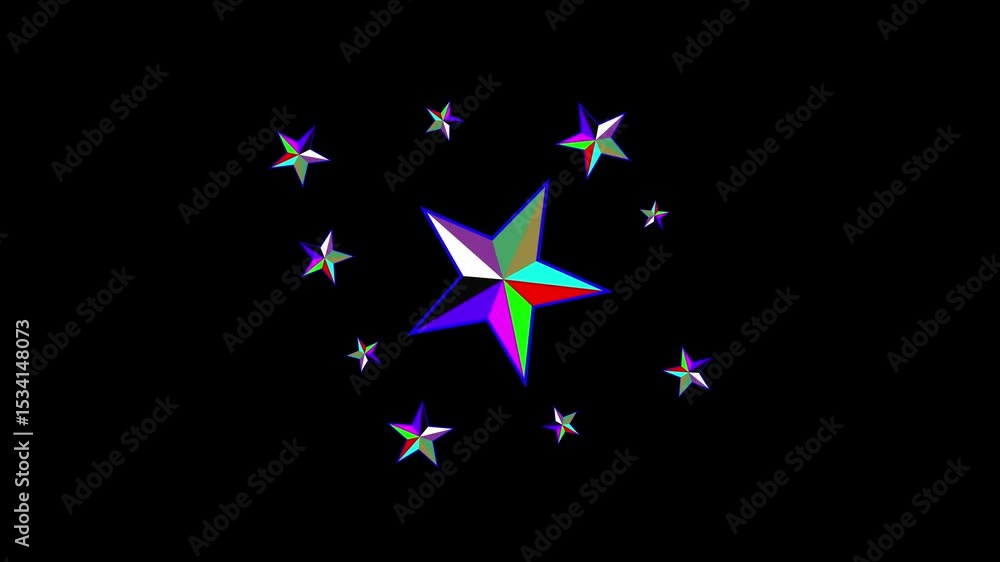 Poster favorites star icon is colorful a symbol that typically represents a five-pointed star. a black scre
