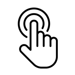 Touch screen finger hand press push – vector icon