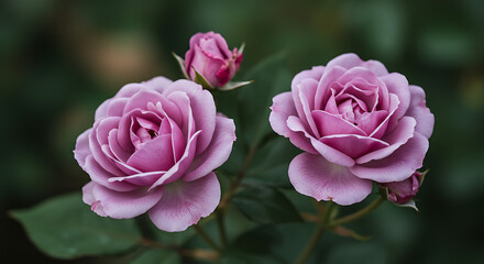 Obraz premium Close-up of Lavender Roses in Full Bloom A Stunning Floral Photograph