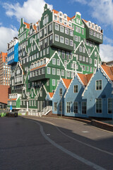 The Inntel Hotels Amsterdam Zaandam, an architectural marvel mimicking traditional Dutch houses, stands uniquely in the vibrant city center.