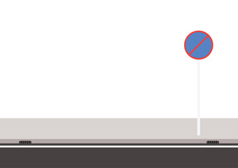 Roadside vector. wallpaper. free space for text. wallpaper. copy space. blank. stop sign.