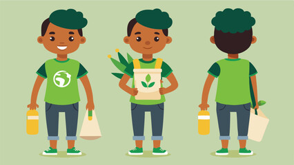  Eco Activist Character Turnaround Model Sheet