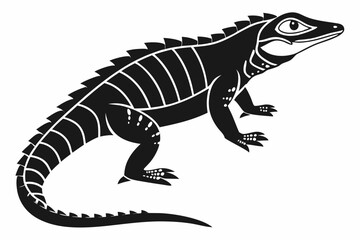 Obraz premium crocodile skink sihouette black vector 