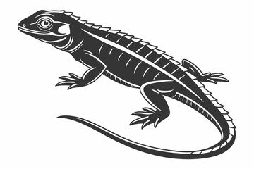 crocodile skink sihouette black vector 