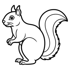 Minimal Squirrel Line Art Illustration