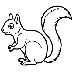 Minimal Squirrel Line Art Illustration