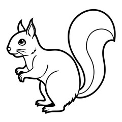 Minimal Squirrel Line Art Illustration