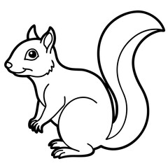 Minimal Squirrel Line Art Illustration