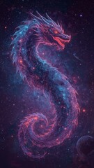 Cosmic dragon star and nebula