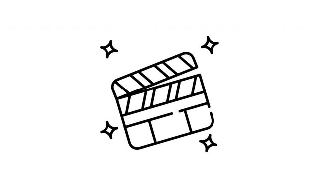 line art clapperboard animation motion video