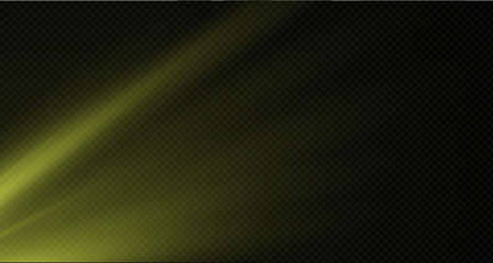 Spotlight on the stage or divine particle rays isolated on a black transparent background. The glow of the rays