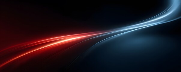 Abstract background with flowing black and red waves creating a dynamic and visually stunning effect on a blurred bokeh backdrop