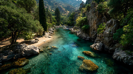 river in the mountains