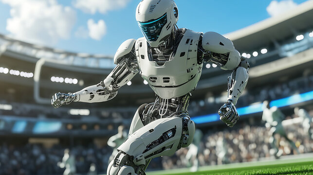 Robot Athlete Sprinting on a Stadium Track