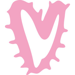 Hand Drawn Heart Icon with Love Doodles Broken Hearts Valentine Symbols and Romantic Elements