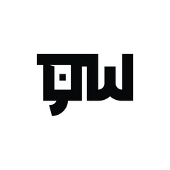 QW monogram logo design letter text name symbol monochrome logotype alphabet character simple logo