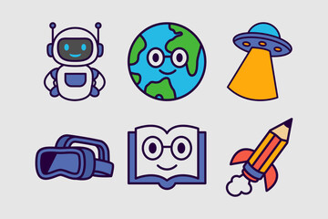 Fototapeta premium education mascot cartoon element