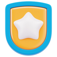 Security 3d render icon in cartoon plastic style minimal isolated on transparent white background	
