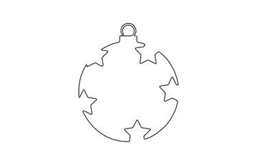 Obraz premium Merry Christmas concept. Christmas card .Vector illustration Christmas banner concept line art, Magic glass sphere for winter holiday concept in simple linear style. Editable stroke. 