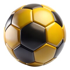 Black and yellow Soccer ball on white background