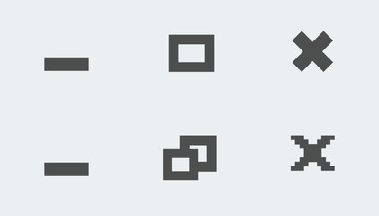 Window minimize, maximize, close icons