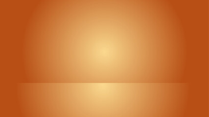 Orange backdrop abstract background with gradient reflection for product presentation.