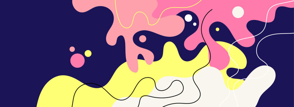 Trendy abstract backdrops bursting with dynamic shapes, colorful blobs, and fluid forms. Perfect for bold design concepts, creative layouts, and standout visuals. Fully vector, fresh, modern aesthetic
