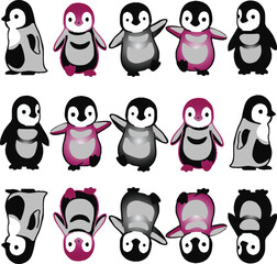 Penguin Vector drawing with different color
