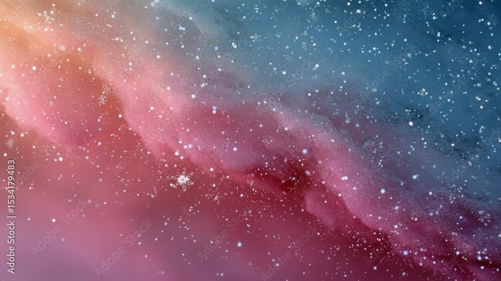 Poster stunning view of a colorful nebula with star clusters in deep space