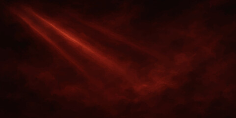 Abstract Mysterious Red Light Beam in Dark Fog – Abstract Energy Background.