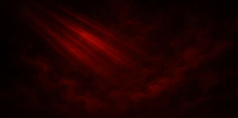 Abstract Mysterious Red Light Beam in Dark Fog – Abstract Energy Background.