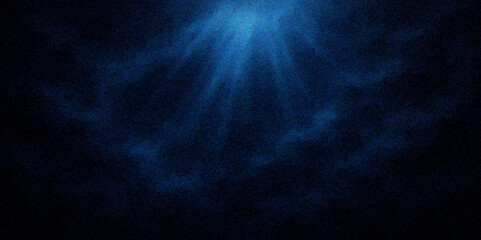 Abstract Blue Spotlight in Night Fog – Fantasy Smoke Energy Scene. 