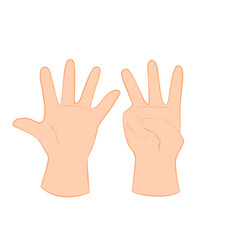 Fototapeta premium Hand Showing Number Eight Gesture – Flat Vector Illustration