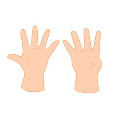 Hand Showing Number Nine Gesture – Flat Vector Illustration