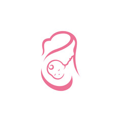 Mother's Day illustration. Mother hugs baby beauty