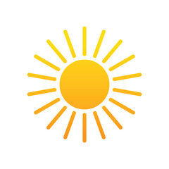 Bright Sun Icon Vector Radiant Sunshine and Summer Weather Symbol
