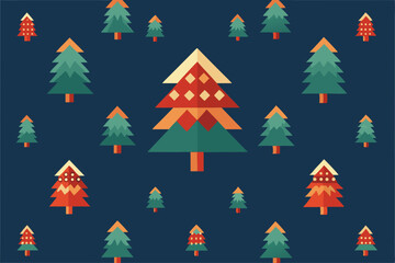 christmas tree seamless pattern