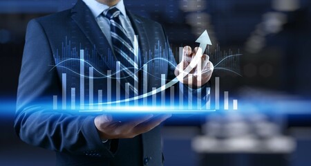 Business Growth and Data Trends Illustrated with Interactive Analytics.