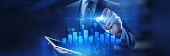 Business Growth and Market Trends Visualization Investment Trading.