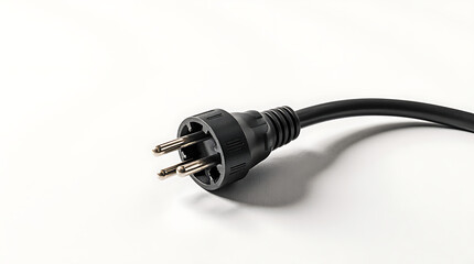 Coiled extension cord with visible plug and slightly twisted cable  