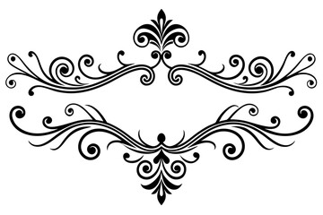 Ornate Decorative Divider with Vintage Swirl Embellishment