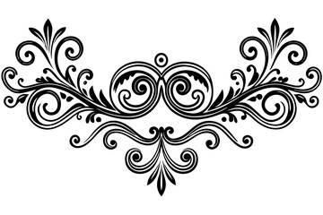 Ornamental Line Divider with Classic Vintage Decoration