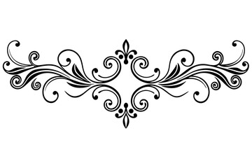 Elegant Border Divider in Antique Style with Swirling Lines