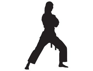 Obraz premium KARATE GIRL SILHOUETTE