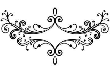 Antique Line Divider with Flowing Curved Embellishments
