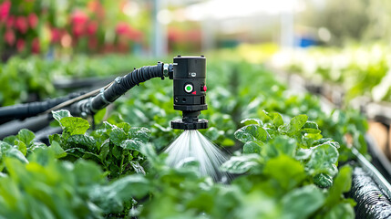 Automated Sprinkler Irrigating Leafy Greens in a Greenhouse